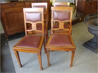 Set of four Art Nouveau mahogany dining chairs