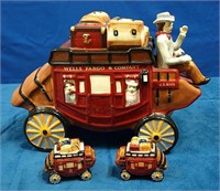 Wells Fargo Stagecoach Cookie Jar & S&P