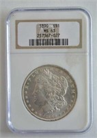 1890 NGC MS 63 Morgan Dollar