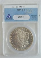1881-S ANACS MS 63 Morgan Dollar