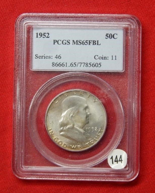 1952 Franklin Silver Half Dollar PCGS MS65 FBL