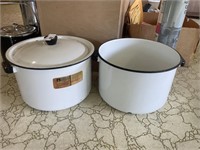 2 ENAMEL POTS