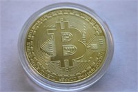Gold Plate Bitcoin Commemorative Coin