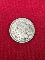 1865 Three cent coin