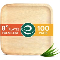 ECO SOUL 100% COMPOSTABLE 8 INCH SQUARE PALM LEAF