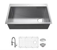 (CX) Glacier Bay 2-Hole Single Bowl Kitchen Sink