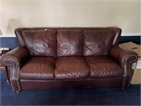 3 Cushion Leather Sofa (90"L)  Matches Lot #3