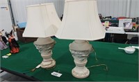 Pair of Ceramic Lamps with Shades