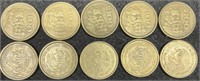 (10) $ 100 PESO MEXICAN COINS
