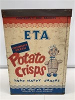 Large ETA Potato Chip Tin. Contents 21/2 Dozen