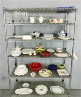 Assorted Serving Ware And More Rack Not Included