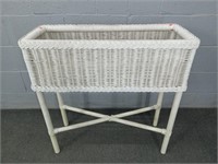 Metal Frame Wicker Plant Stand