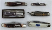 6 pocket knives( Case, Imperial, Schrade, etc)