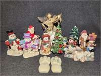 Christmas Figurines:Santa, Snowman, Angel, Trees