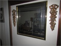 wall mirror & 2 wall hangings