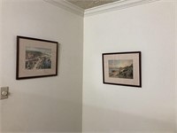 Two framed & matted  pictures