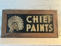 Vintage Chief Paints Metal Advertisement Sign