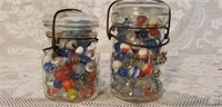 Lot of 2 Glass Jars full Unsearched Estate Marbles