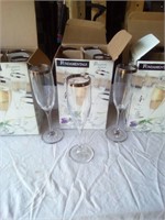 (12) NEW 6 oz. Flute Glasses (3 Boxes with 4 Each)