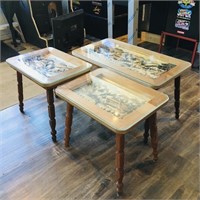 Black Forest Germany Handcarved Coffee Tables Set