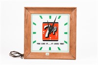 7-UP "YOU LIKE IT...IT LIKES YOU" ELECTRIC CLOCK