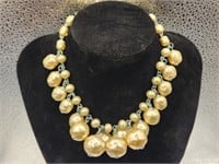 Vintage Talbots Pearl Cluster Necklace, 12"