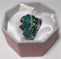 Woman's Multi Colored Stones Frog Costume Ring