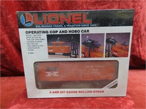 New Lionel Operating cop & Hobo car. 6-16624