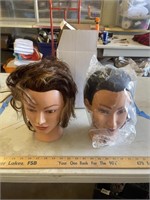 2 hairstyling heads