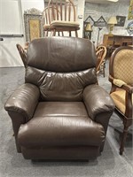 Brown, leather reclining chair