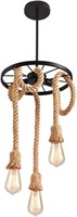 NEW $47 3 Light Hemp Rope Sputnik Chandelier