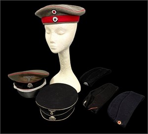 Post War German Army and SS visor hats