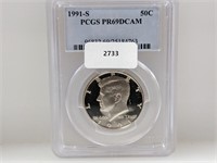 PCGS 1991-S PR69DCAM JFK Half $1