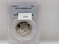 PCGS 1992-S PR69DCAM JFK Half $1