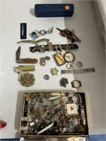 Tin of Jewelry & Misc. Items