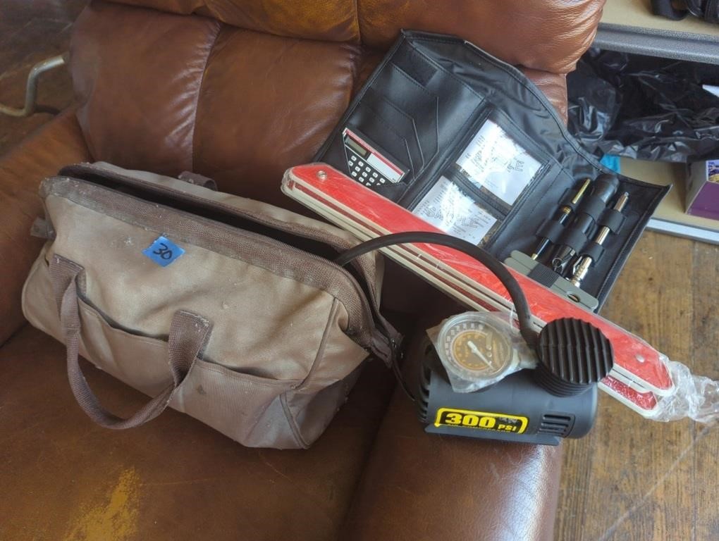 Emergency roadside kit in bag