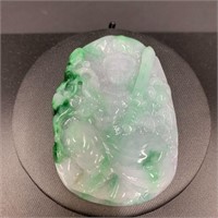 Natural jadeite Guanyin pendant