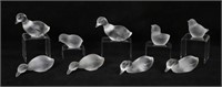 9 Baccarat Crystal Duck & Bird Figurines