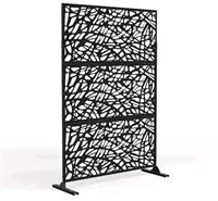 Laser Cut 76 in. x 47.2 in. Black Metal