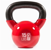 Gofit GF-KBELL15 Vinyl-Dipped Red Kettelbell and