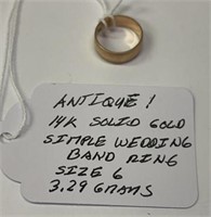 Antique 14K Solid Gold Wedding Band