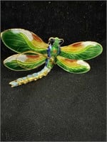Very cool, enameled dragonfly with articulated