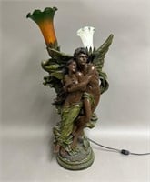 Eros and Psyche Figural Lamp w/ Tulip Shades