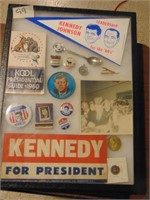 Showcase full of JFK , Johnson Memarobilia