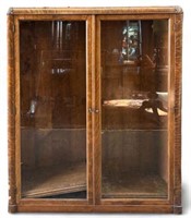 Tiger Oak Veneer Bookcase w/ Waterfall Top.