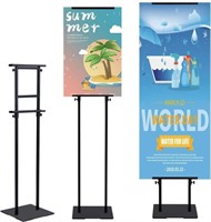 ADJUSTABLE PEDESTAL BANNER STAND UP TO 78IN