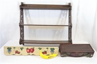 3 Vintage & New Wall Mounted Shelves