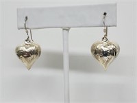 .925 Sterling Silver Heart Earrings