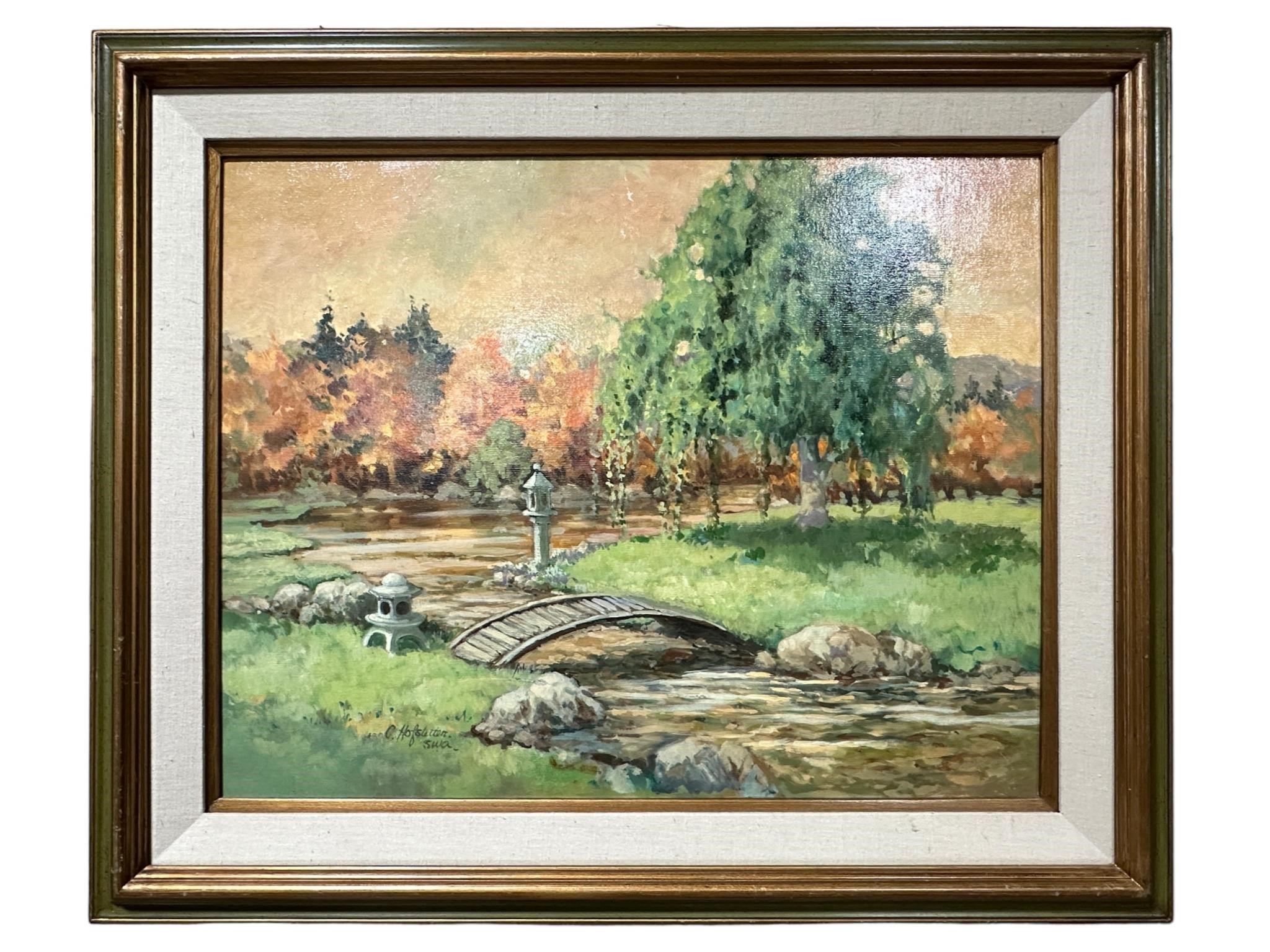 Oil on Canvas Landscape Scene Signed C. Hofstetten