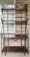 Four Tier Metal and Wood Bakers Rack